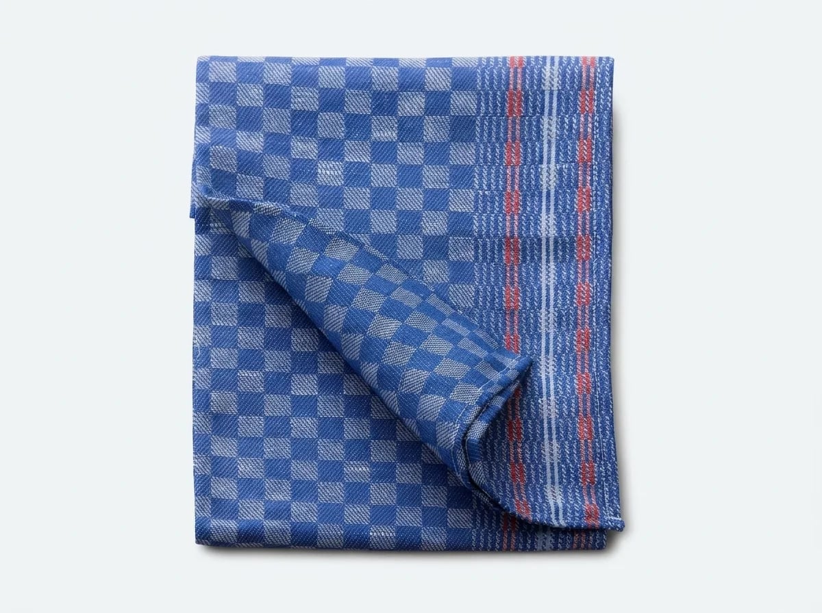 Handwerkertuch blau/grau kariert